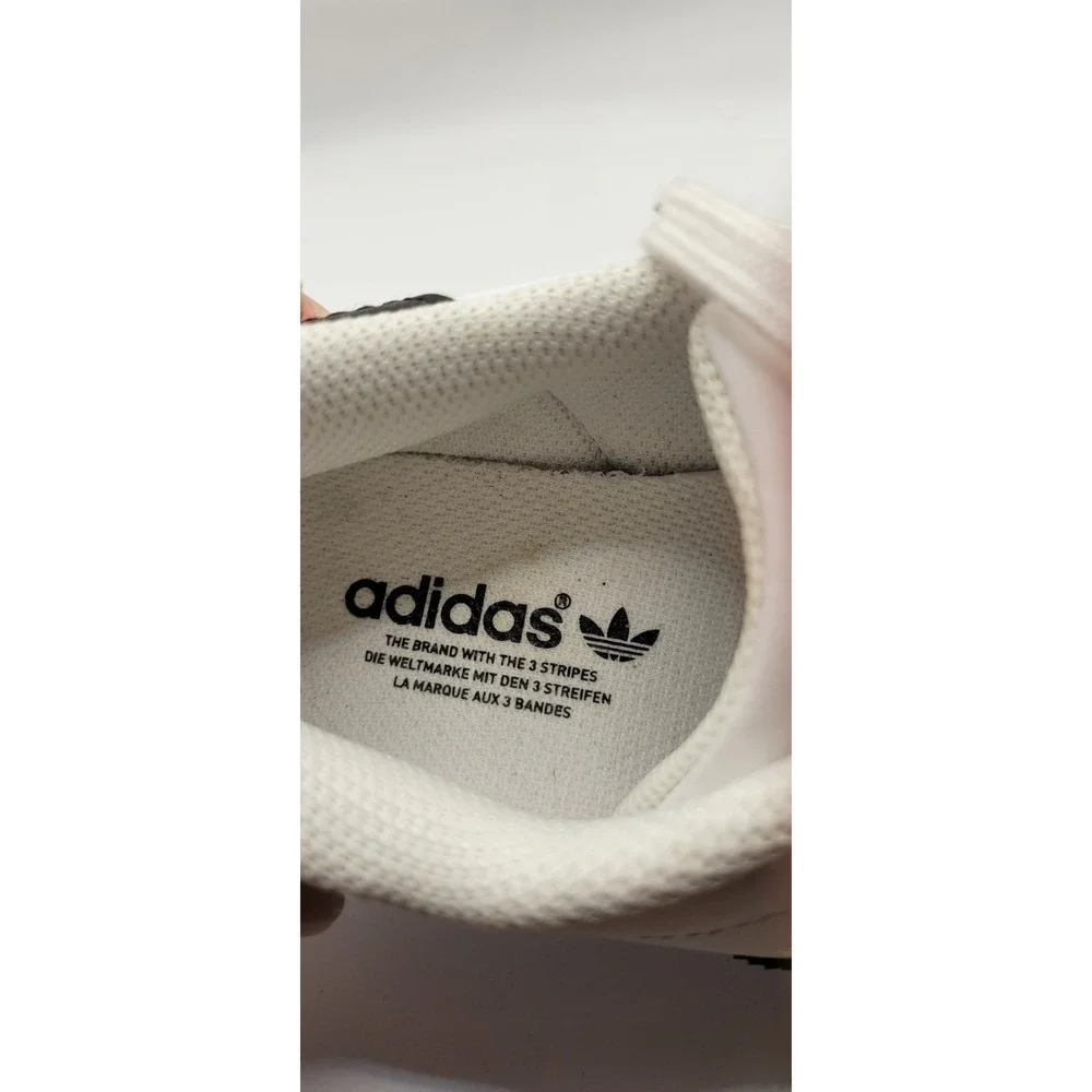 White Adidas Superstar Womens Leather Lace Up  Sneakers Size 6.5